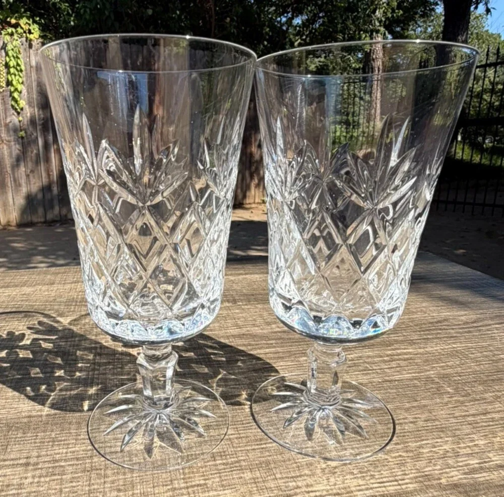 Lenox Charleston Crystal Iced Tea Glasses 6.75